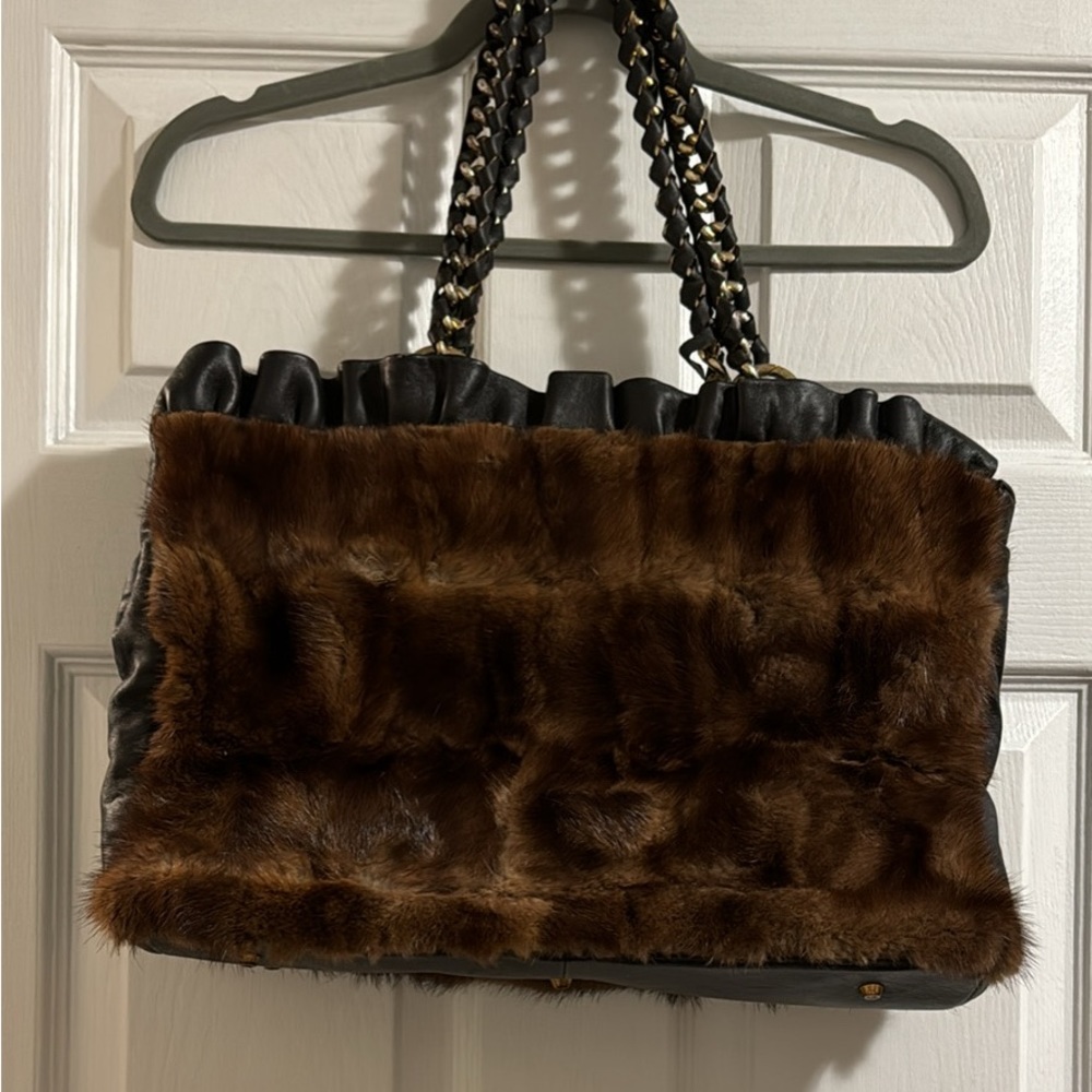NWT Vintage PAOLO MASI Genuine Mink Purse